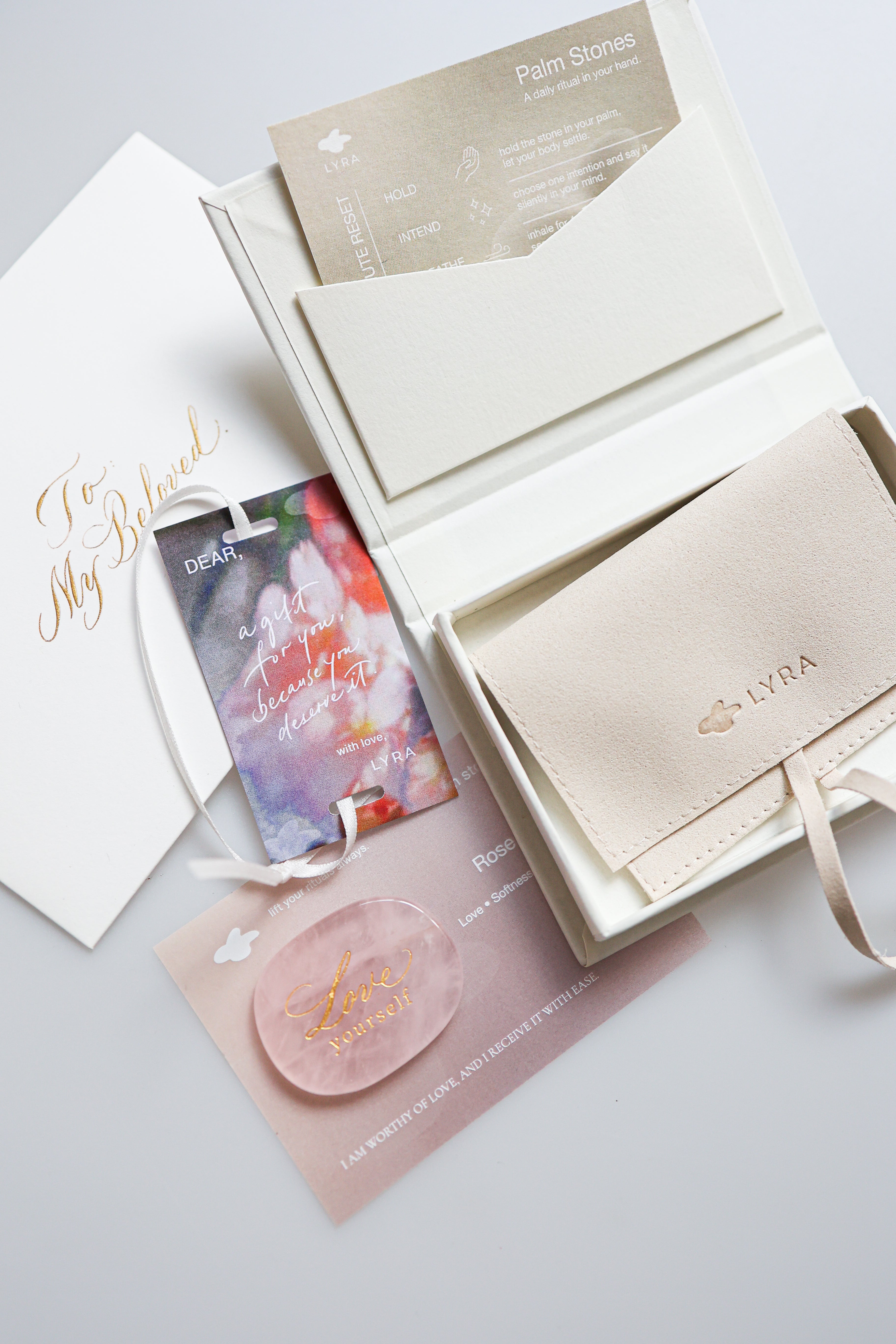 𝐑𝐄𝐒𝐄𝐓 Palm Stone Ritual Gift Set